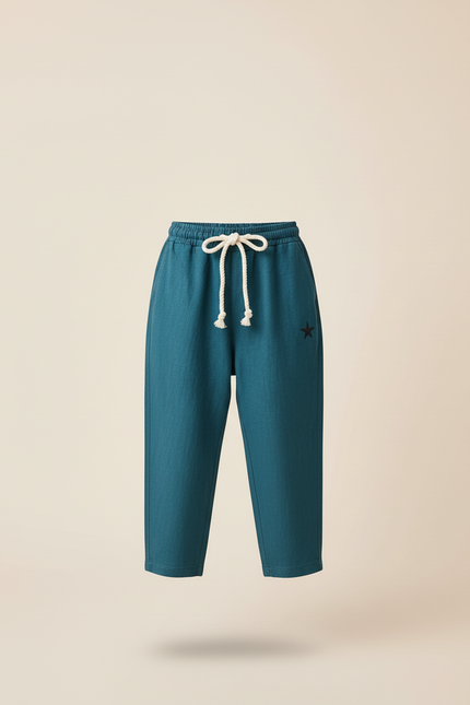 Pantalon Baggy Bleu Lin Ample Étoile Enfant - vue 3
