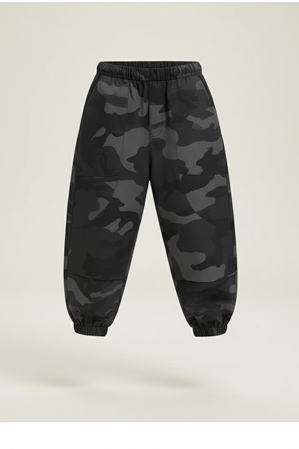 Pantalon Baggy Camouflage Noir Ample Décontracté Enfant - Polyester - vue 3