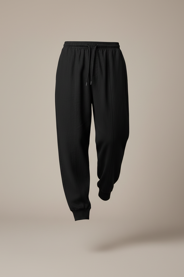 Pantalon Baggy Noir Ample Coton Homme Sport Décontracté - vue 3