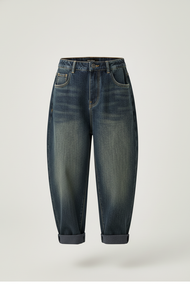 Pantalon Baggy Jean Ample Délavé Garçon - Bleu - vue 3