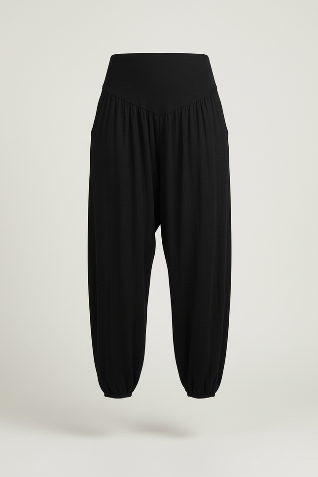 Pantalon Baggy Noir Ample Fluide Confortable Femme - Viscose - vue 3