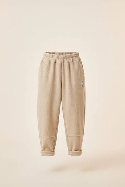 Pantalon Baggy Beige Côtelé Ample Coton Enfant - Cordé - vue 3