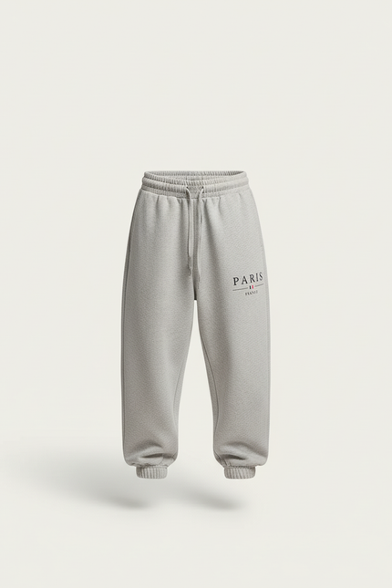 Pantalon Baggy Gris Paris Molleton Cordon Enfant - vue 3