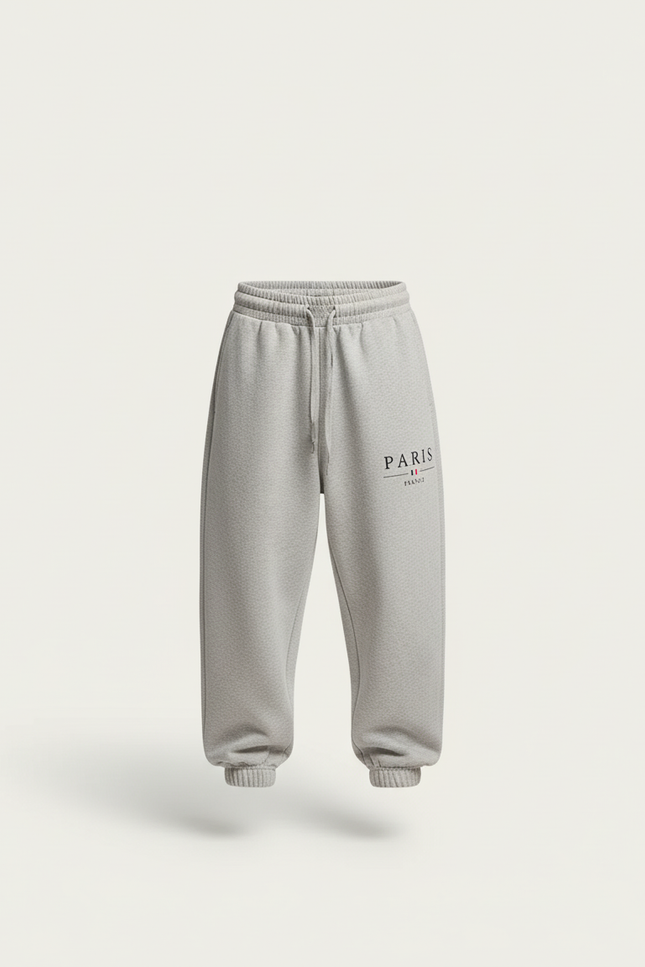 Pantalon Baggy Gris Paris Molleton Cordon Enfant - vue 3