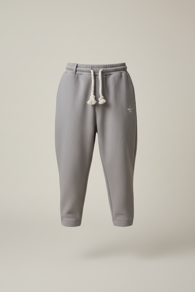 Pantalon Baggy Gris Molleton Brodé Décontracté Garçon - vue 3
