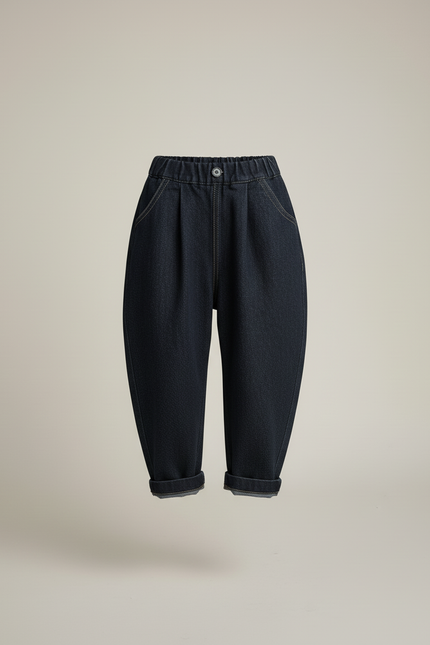 Pantalon Baggy Denim Bleu Ample Garçon Confortable - Marine Jean - vue 3