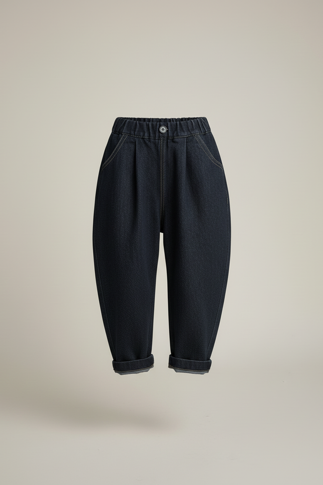 Pantalon Baggy Denim Bleu Ample Garçon Confortable - Marine Jean - vue 3