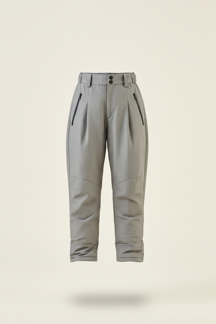 Pantalon Baggy Gris Plissé Bretelles Enfant - Polyester - vue 3