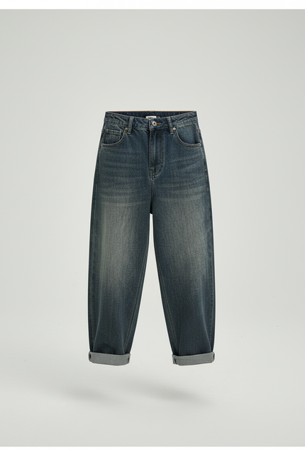Pantalon Baggy Jean Délavé Ample Décontracté Garçon - Bleu - vue 3