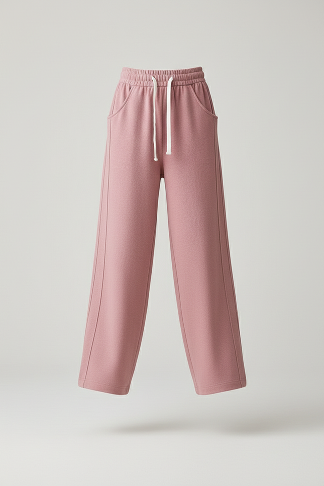 Pantalon Baggy Rose Ample Coton Droit Fille - Molleton - vue 3