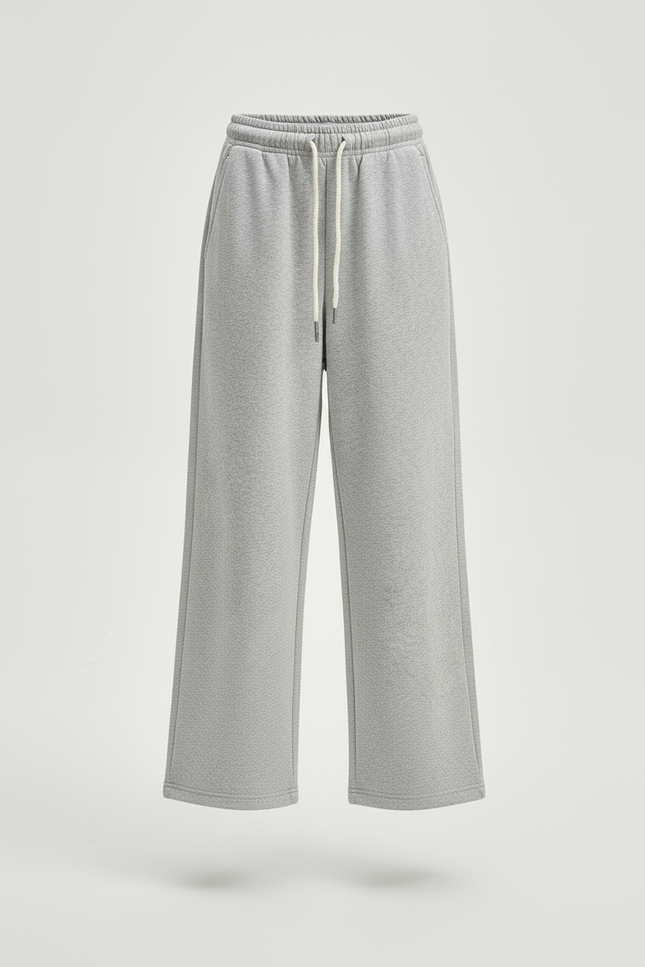 Pantalon Baggy Gris Ample Décontracté Fluide Cordon - Molleton - vue 3
