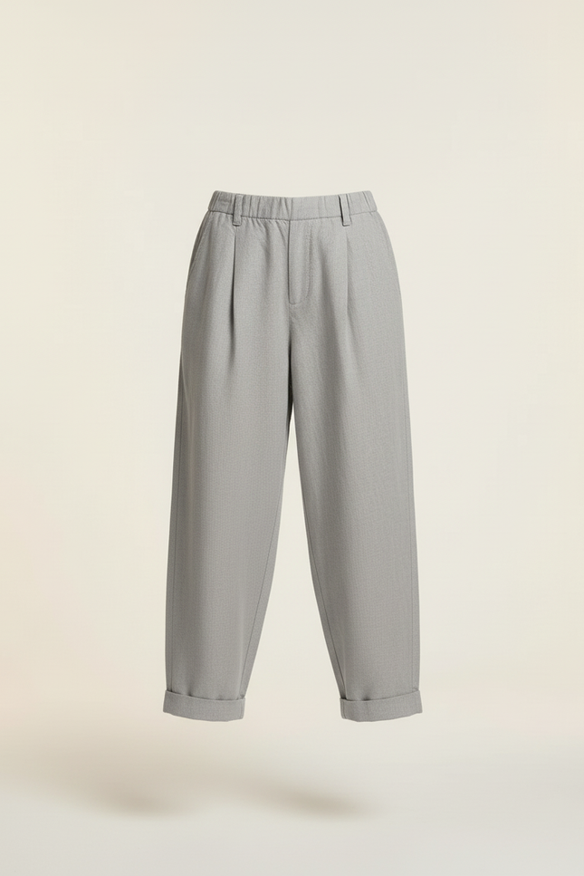 Pantalon Baggy Gris Lin Ample Décontracté Enfant - vue 3