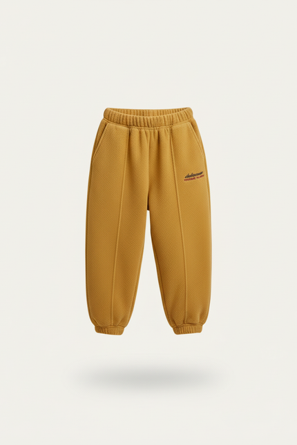 Pantalon Baggy Jaune Moutarde Molletonné Décontracté Fille - vue 3