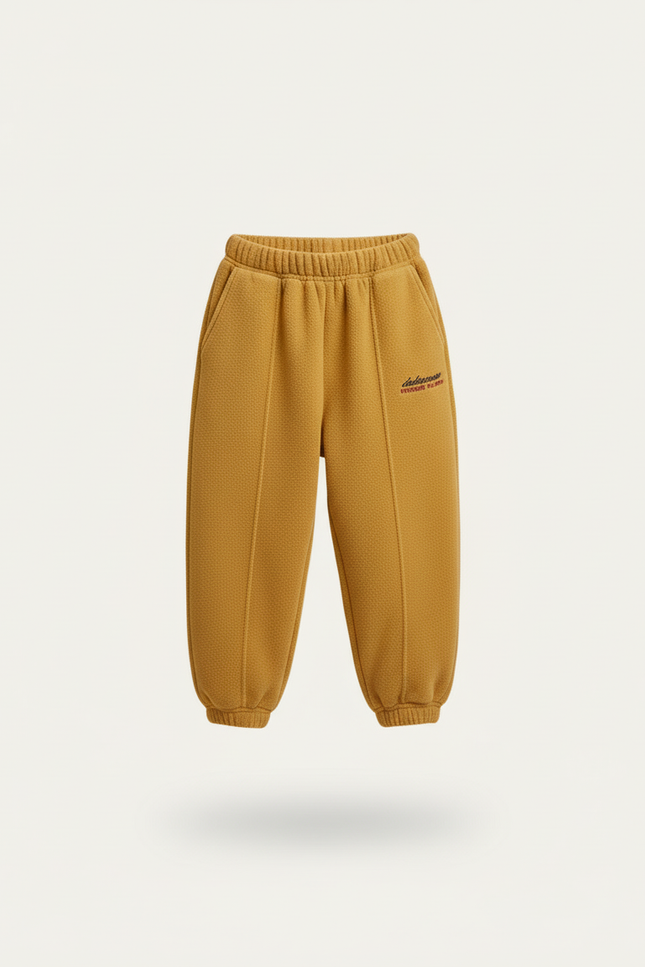 Pantalon Baggy Jaune Moutarde Molletonné Décontracté Fille - vue 3