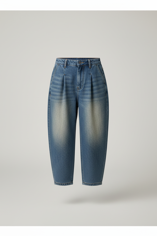Pantalon Baggy Jean Bleu Ample Garçon Décontracté - vue 3