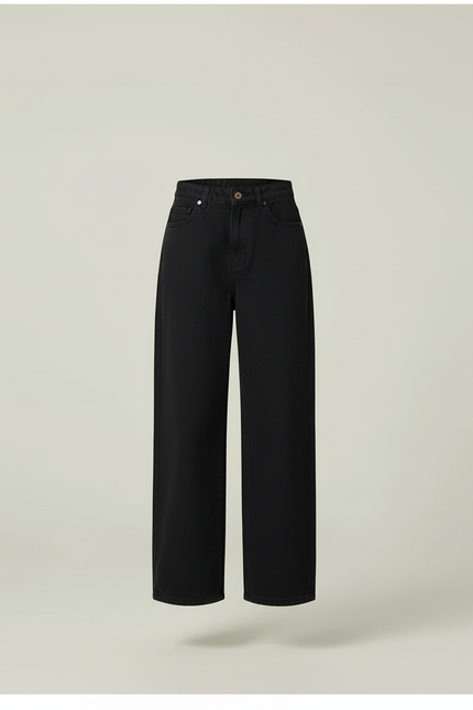 Pantalon Baggy Noir Denim Large Confortable Fille - Jean - vue 3