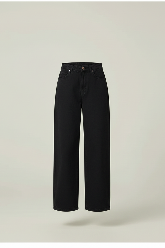 Pantalon Baggy Noir Denim Large Confortable Fille - Jean - vue 3