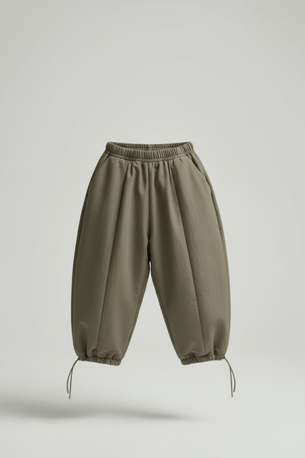 Pantalon Baggy Kaki Ample Coton Enfant Hiver - Gabardine - vue 3