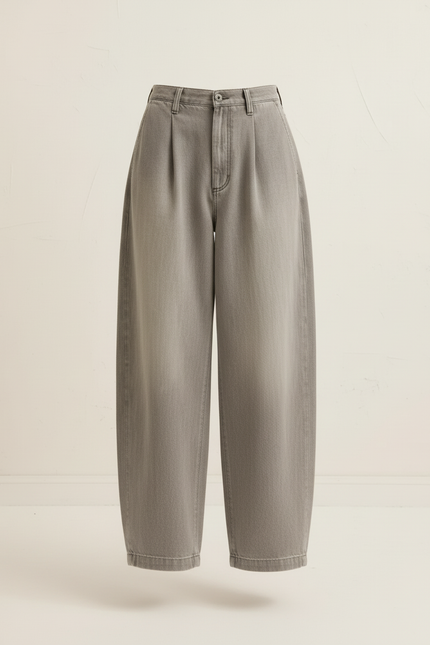 Pantalon Baggy Gris Ample Décontracté Denim Femme - Jean - vue 3