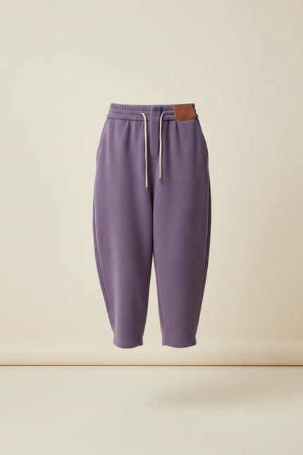 Pantalon Baggy Violet Cordon Molletonné Confortable Femme - vue 3