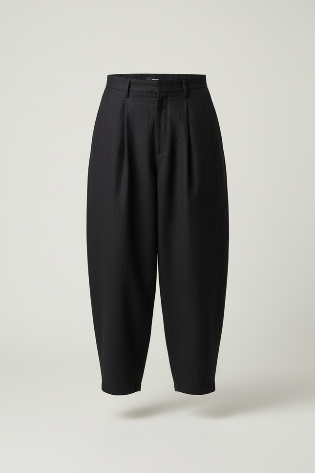 Pantalon Baggy Homme Noir Parachute Coton - Lin - vue 3