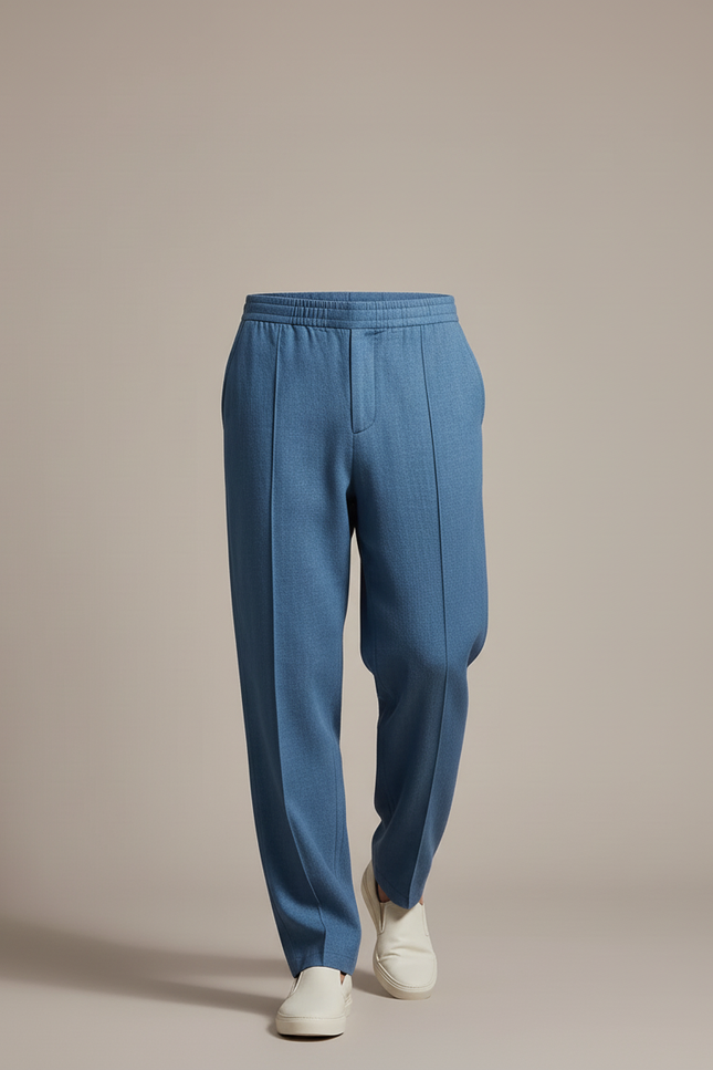 Pantalon Baggy Bleu Tissu Décontracté Droit Homme - Coton - vue 3