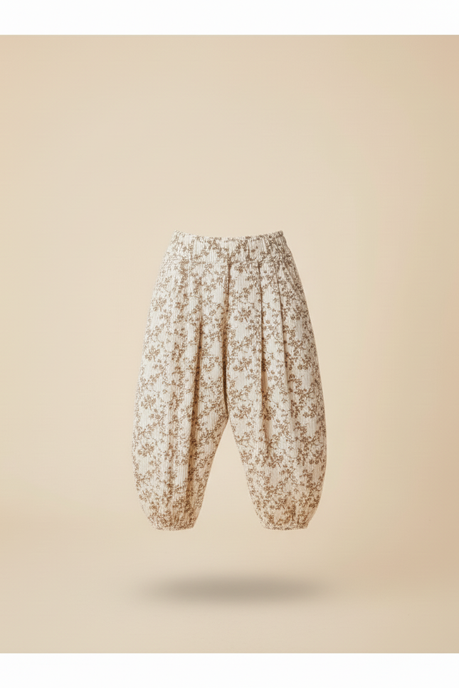 Pantalon Baggy Fleuri Coton Ample Vintage Confortable - Imprimé - vue 3