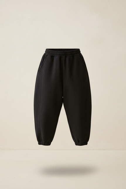 Pantalon Baggy Noir Ample Molletonné Enfant - vue 3