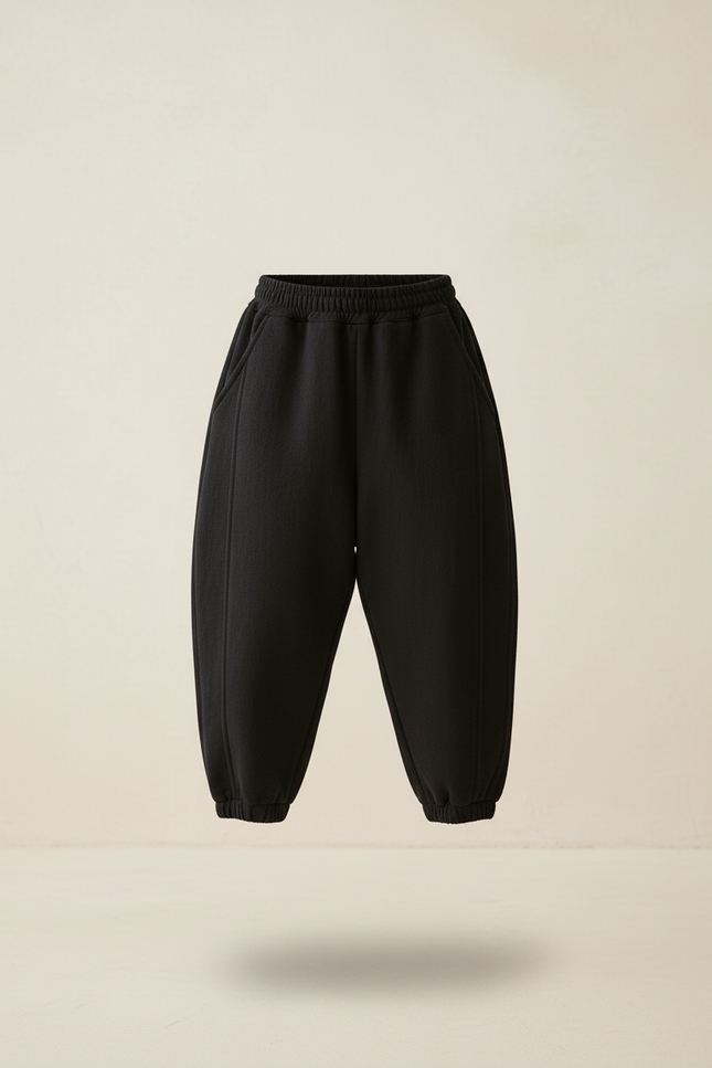 Pantalon Baggy Noir Ample Molletonné Enfant - vue 3