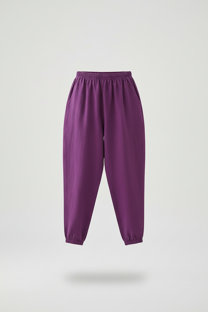 Pantalon Baggy Violet Coton Ample Décontracté Fille - Lin - vue 3