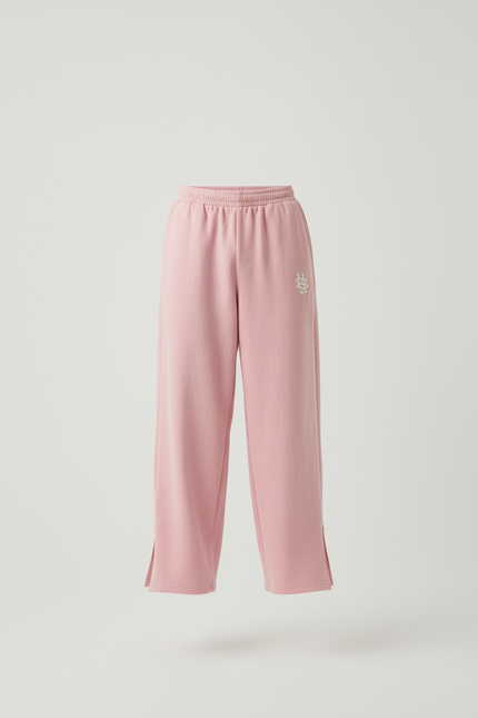 Pantalon Baggy Rose Ample Molletonné Brodé Unisexe - vue 3