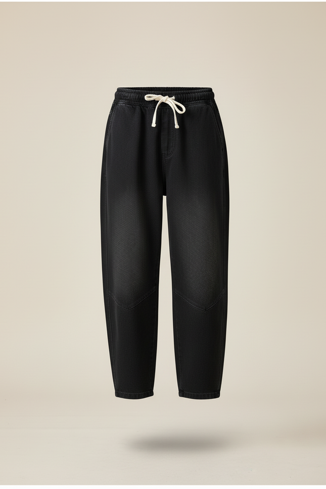 Pantalon Baggy Noir Ample Jean Garçon Décontracté - vue 3