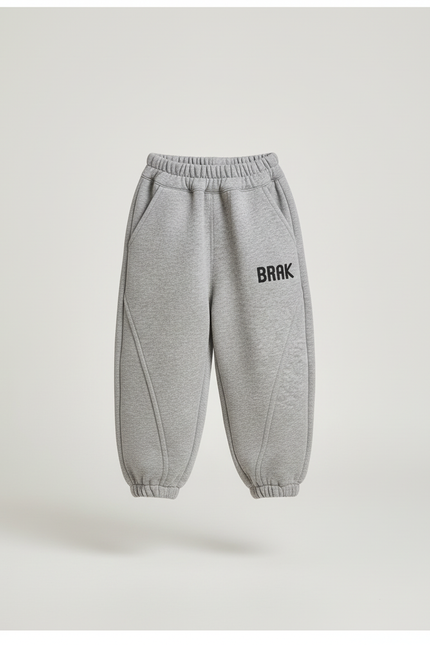 Pantalon Baggy Gris Molleton Ample Enfant Décontracté Élastique - vue 3