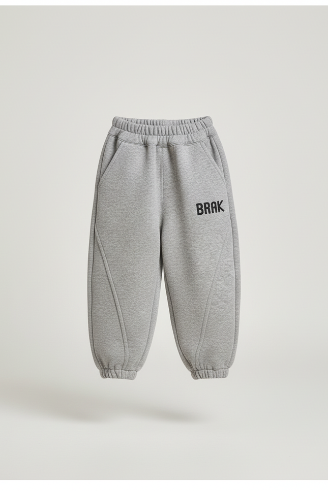 Pantalon Baggy Gris Molleton Ample Enfant Décontracté Élastique - vue 3