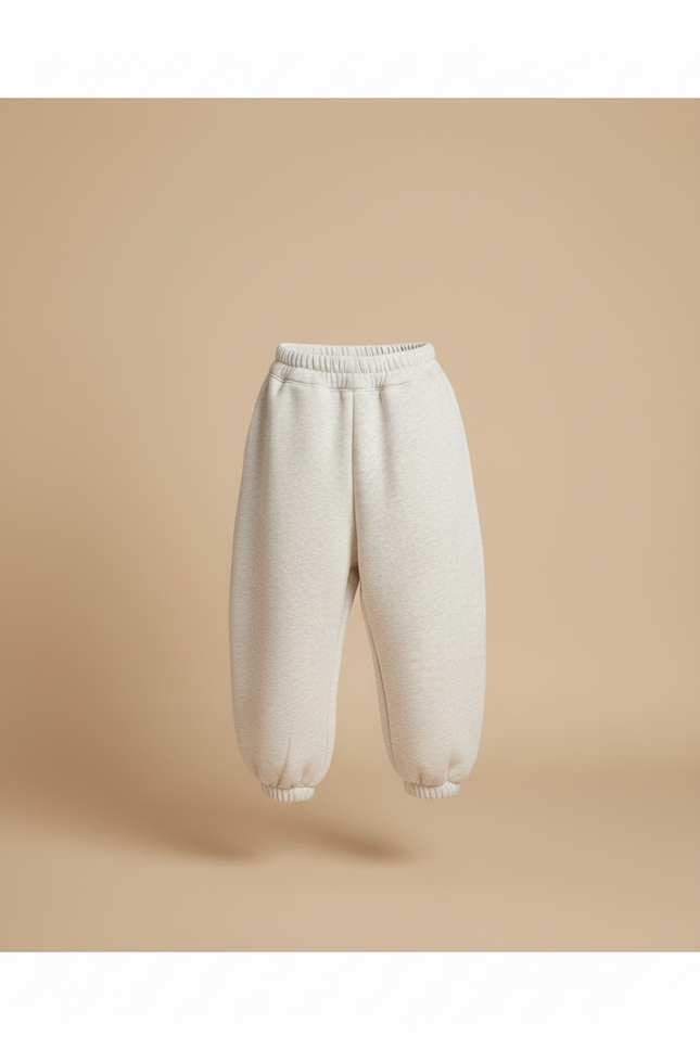 Pantalon Baggy Molletonné Gris Clair Ample Enfant Sport - vue 3