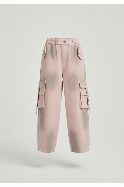 Pantalon Baggy Rose Ample Cargo Décontracté Fille - Jean - vue 3