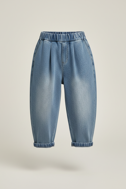 Pantalon Baggy Garçon Bleu Taille Élastique Denim - Jean - vue 3