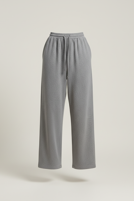 Pantalon Baggy Gris Ample Molletonné Décontracté Fluide - vue 3