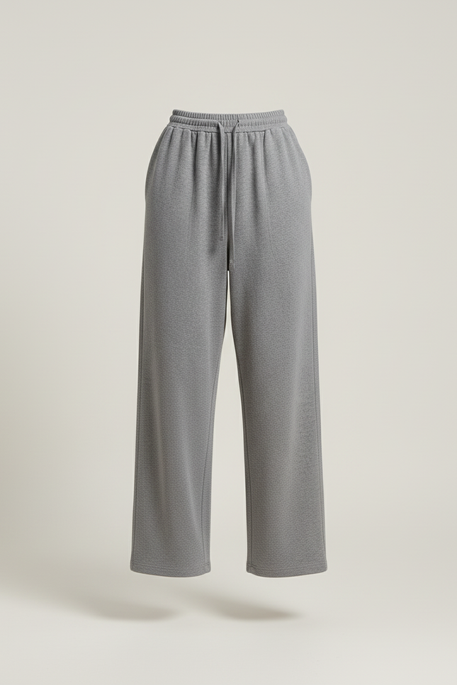 Pantalon Baggy Gris Ample Molletonné Décontracté Fluide - vue 3
