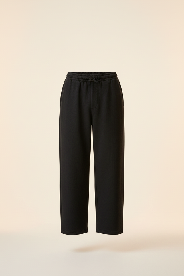 Pantalon Baggy Homme Noir Taille Élastique - Laine - vue 3