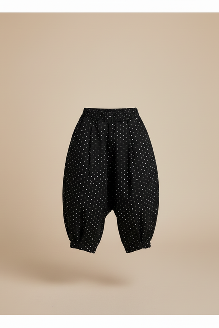 Pantalon Baggy Noir Pois Blanc Ample Coton Garçon - vue 3