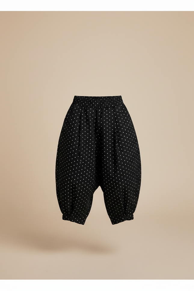 Pantalon Baggy Noir Pois Blanc Ample Coton Garçon - vue 3
