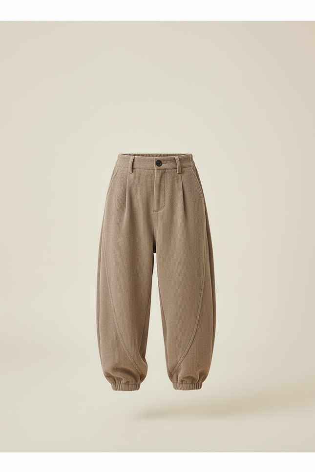 Pantalon Baggy Marron Velours Côtelé Ample Enfant - Cordé - vue 3