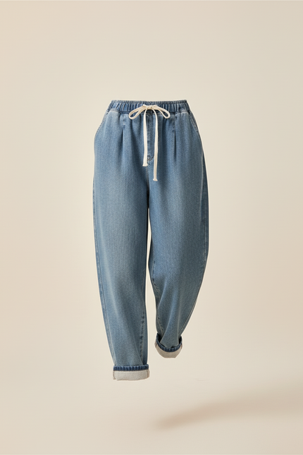 Pantalon Baggy Jean Bleu Ample Confortable - vue 3