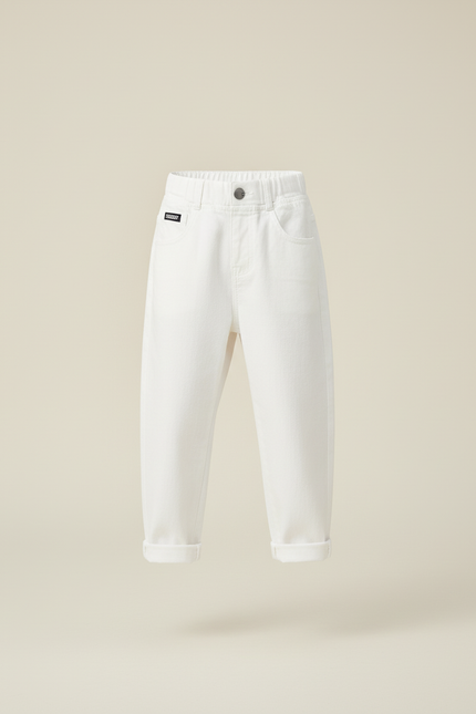 Pantalon Baggy Blanc Coton Ample Enfant Décontracté - vue 3