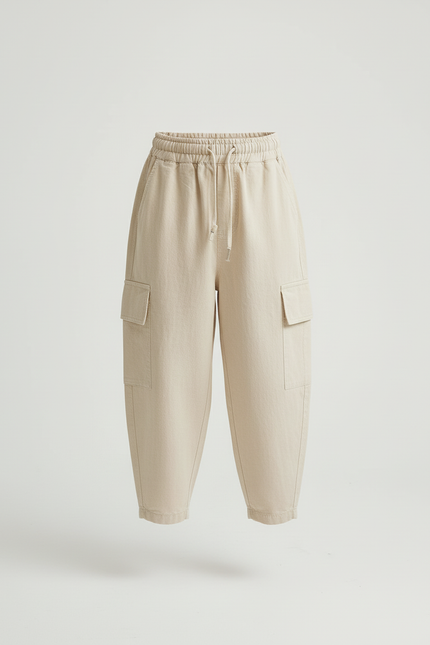 Pantalon Baggy Beige Cargo Coton Ample Enfant - vue 3