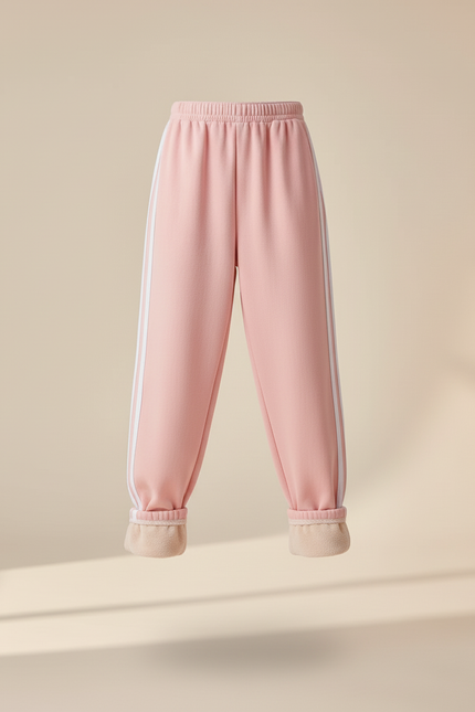 Pantalon Baggy Rose Doublé Rayures Blanches Enfant - Molleton - vue 3