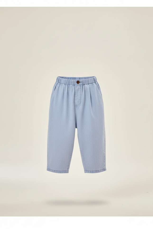 Pantalon Baggy Bleu Jean Ample Enfant Décontracté Lavé - vue 3