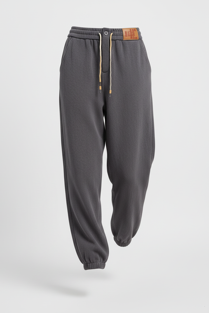 Pantalon Baggy Gris Cordon Décontracté Femme - Molleton - vue 3