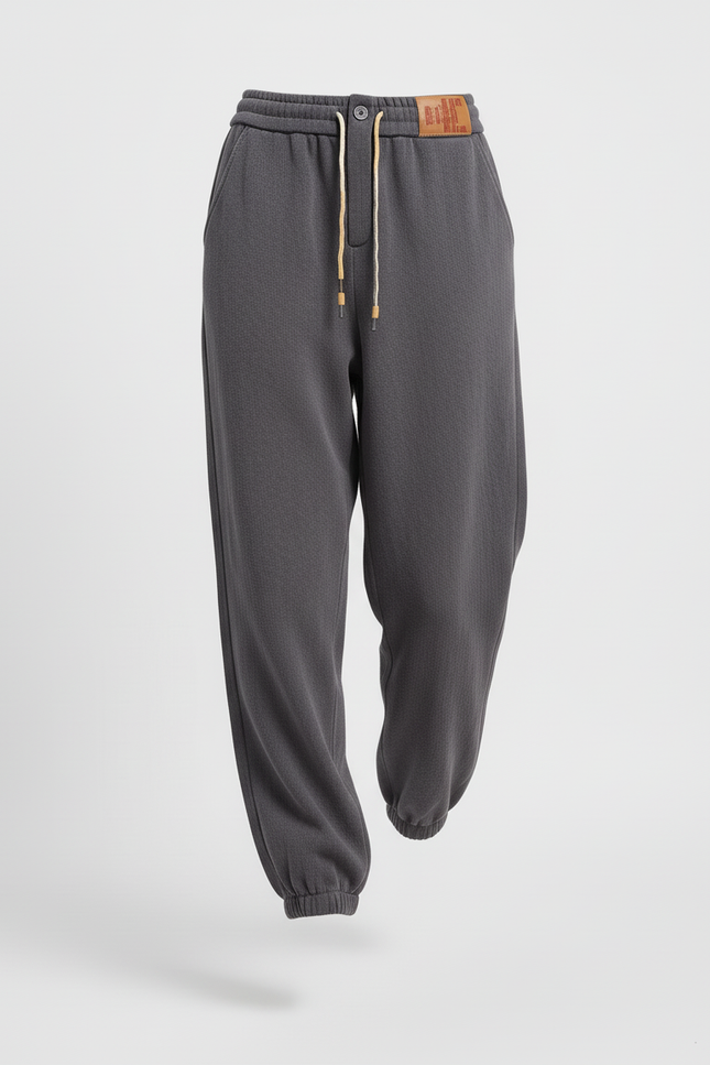 Pantalon Baggy Gris Cordon Décontracté Femme - Molleton - vue 3